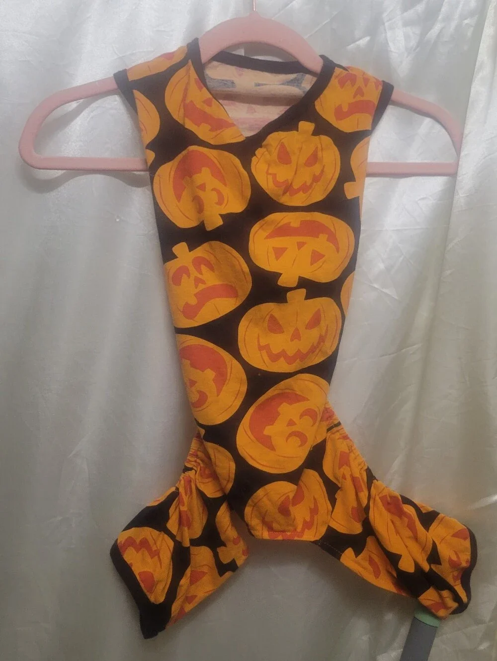 Dog Med Orange Jack-O'-Lantern Pumpkin Costume Pajamas
